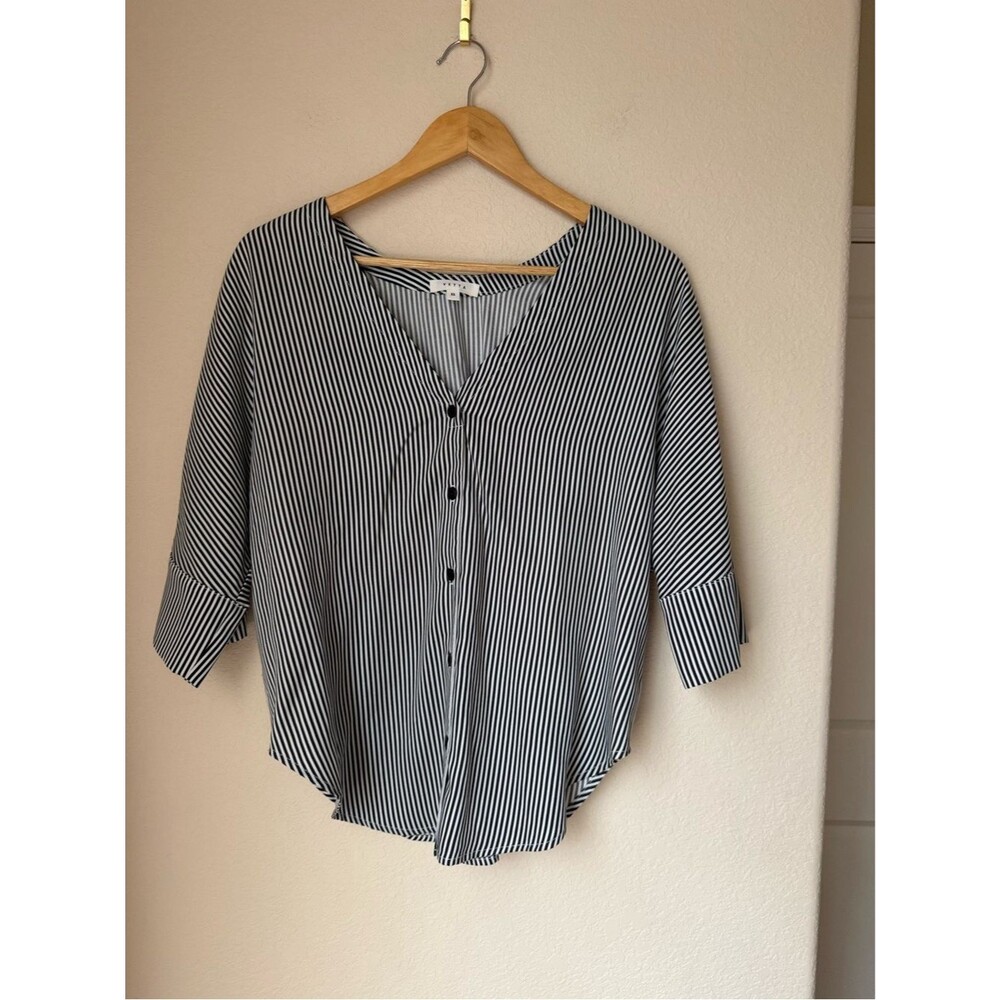 Vetta The Boyfriend Striped Shirt Blouse Women Size XS